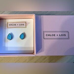 Blue Tear Drop Opalite Chloe + Lois Earrings